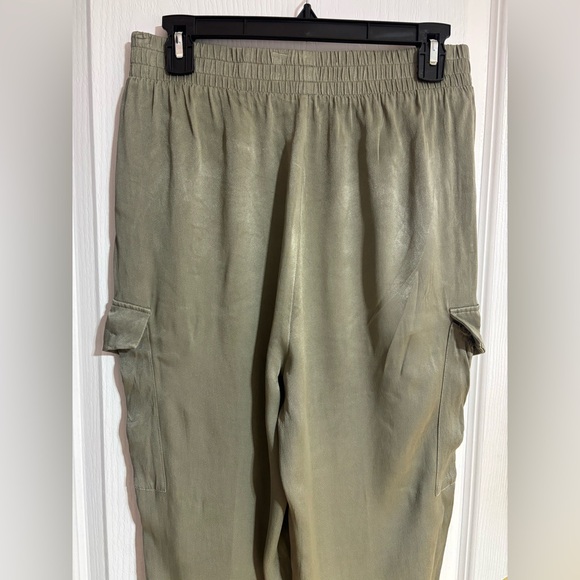 Esqualo Khaki Cargo Soft Comfy Elastic Waistband Pockets Jogger Pants Size 10 - Picture 7 of 9